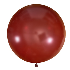 №11 Бургунди большой шар без рисунка (шёлк). Гелиевый, с обработкой 91 см.