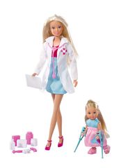 Кукла Штеффи-детский доктор + кукла Эви, 29 см и 12 см