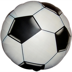 №471 Фольгированный круг с гелием "Футбольный мяч" чёрный. 45 см.