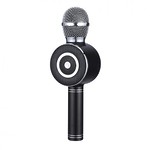 Беспроводной Bluetooth караоке-микрофон WSTER WS-669 с LED подсветкой черный
