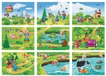 Пластиковое лото. Силуэты (4+) Комплект из трех игр