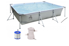 Каркасный бассейн с фильтр-насосом Jilong Rectangular Steel Frame Pool 394х207х80 см