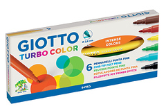 ФЛОМАСТЕРЫ GIOTTO TURBO СOLOR, 6 ЦВЕТОВ 415000