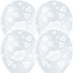 №22 Шар прозрачный. 30 см. 5-сторонний рисунок. С гелием и обработкой! 
