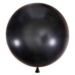 №36 Чёрный большой шар без рисунка (металлик). Гелиевый, с обработкой 91 см.