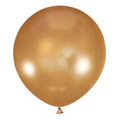 №32 Золотистый большой шар без рисунка (металлик). Гелиевый, с обработкой 91 см.