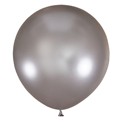 №31 Серебристый большой шар без рисунка (металлик). Гелиевый, с обработкой 91 см.
