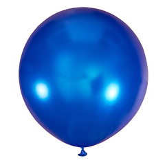 №35 Синий большой шар без рисунка (металлик). Гелиевый, с обработкой 91 см