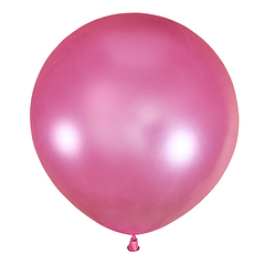 №33 Розовый большой шар без рисунка (металлик). Гелиевый, с обработкой. 91 см