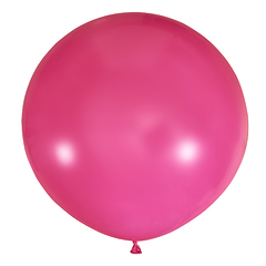 №09 Фуксия(розовый) большой шар без рисунка (шёлк). Гелиевый, с обработкой 91 см.