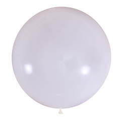 №05 Белый большой шар без рисунка (шёлк). Гелиевый, с обработкой 91 см.