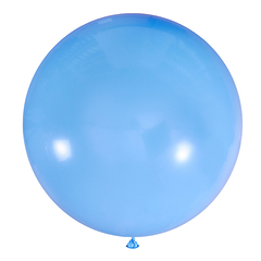 №18 Голубой большой шар без рисунка (шёлк). Гелиевый, с обработкой 91 см