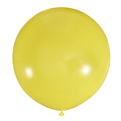 №06 Жёлтый большой шар без рисунка (шёлк). Гелиевый, с обработкой 91 см.