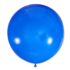 №19 Синий большой шар без рисунка (шёлк). Гелиевый, с обработкой 91 см