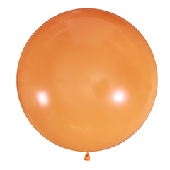 №07 Оранжевый большой шар без рисунка (шёлк). Гелиевый, с обработкой 91 см.