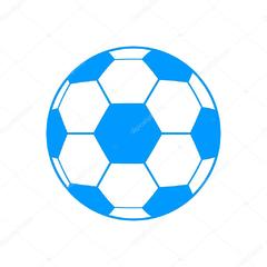 №472 Фольгированный круг с гелием "Футбольный мяч" синий. 45 см.