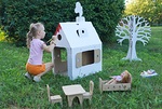 Игрушка из картона Мини домик (белый)