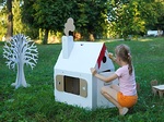 Игрушка из картона Мини домик (белый)