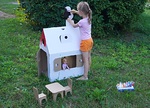 Игрушка из картона Мини домик (белый)