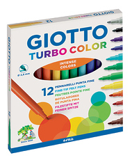 ФЛОМАСТЕРЫ GIOTTO TURBO СOLOR, 12 ЦВЕТОВ 416000 