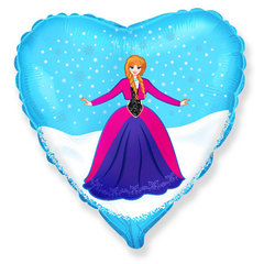 №069 Фигура с гелием. Фольгированное сердце "Принцесса Анна" 45 см.