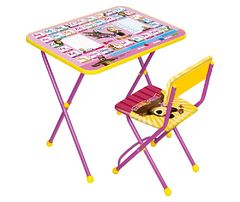 Комплект складной мебели Ника «Маша и медведь» 3-7 лет, стол+стул мягкий