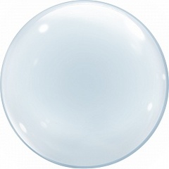 №03 Прозрачный пластиковый Шар Сфера Deco Bubbles с перьями, конфетти и др., наполненный гелием 40 см. 