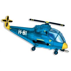№217 Фигура гелиевая. Вертолёт синий. 96 см*57 см.