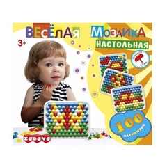 Игрушка пластмассовая "Веселая мозаика" настольная (диаметр 17мм / 100элем) ZABAVA 12201 (БЕЛАРУСЬ)