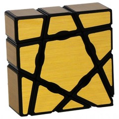 YJ 3x3x1 Ghost Mirror blocks золотой (Кубик Рубика ВайДжей 3х3х1 Гост Миррор блокс)